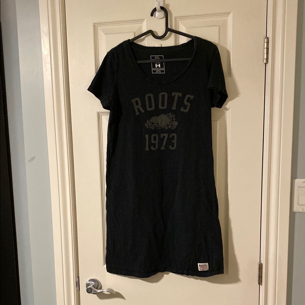 Roots Grey/Black Graphic Tee Dress